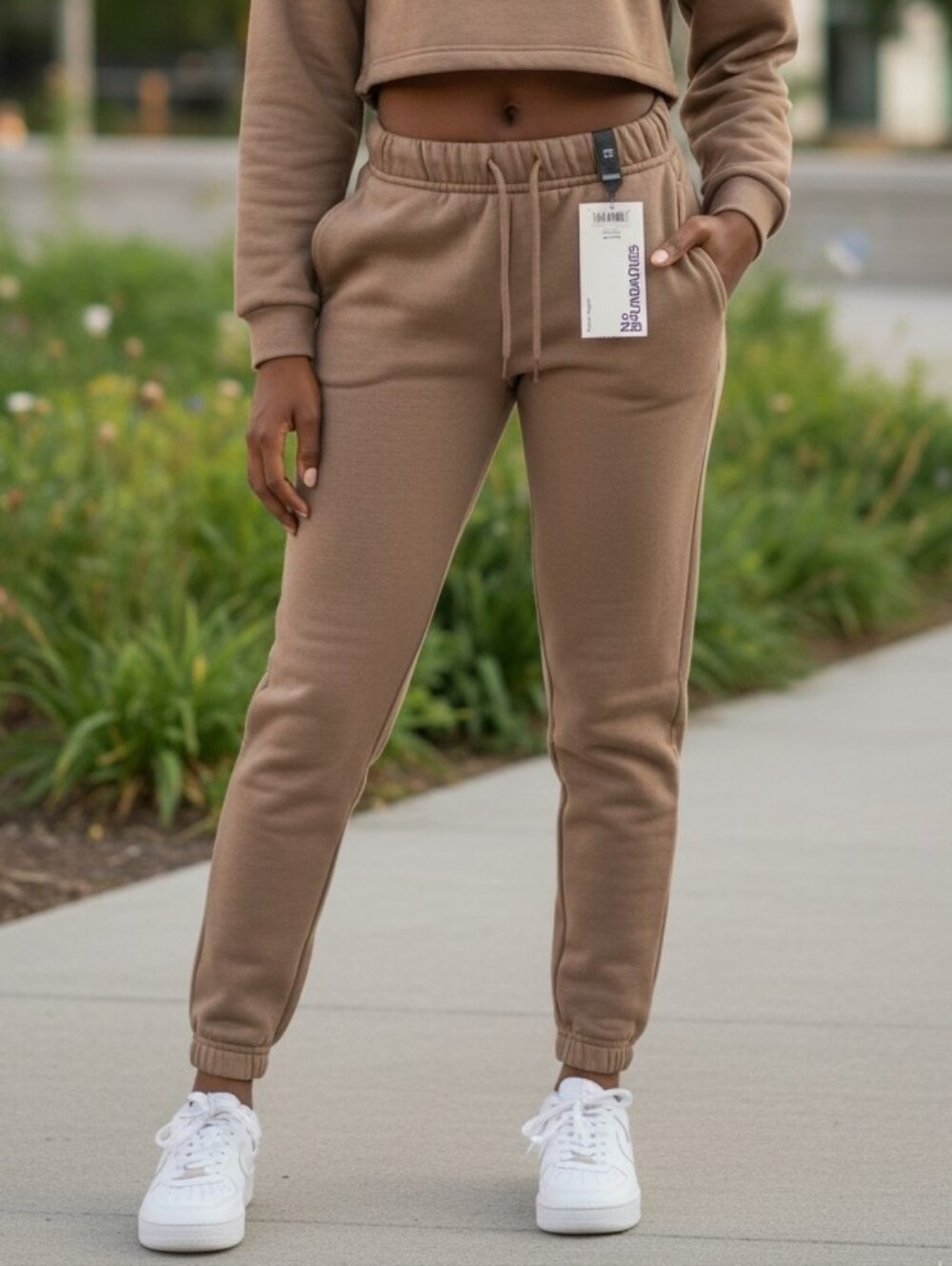 No Boundaries  Taupe Drawstring Joggers (Unisex)